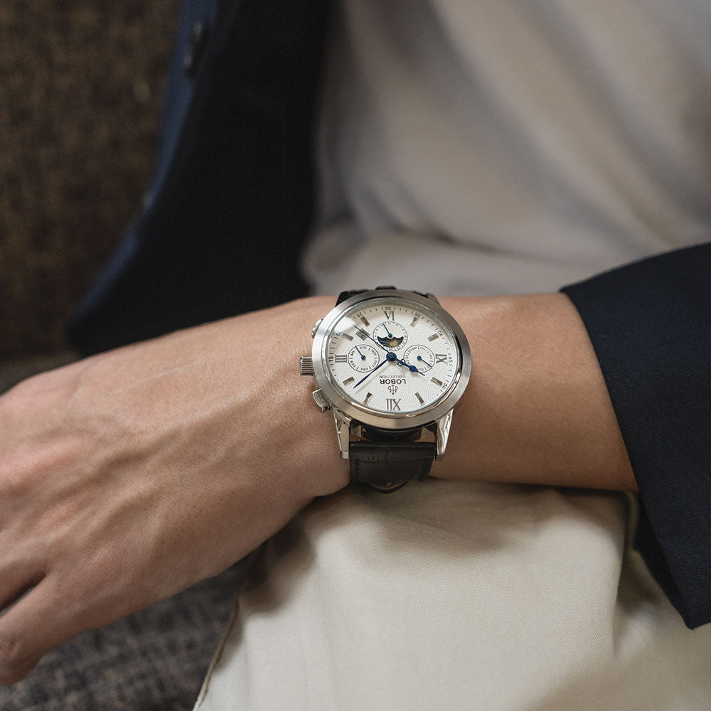 Black moonphase automatic watches for men