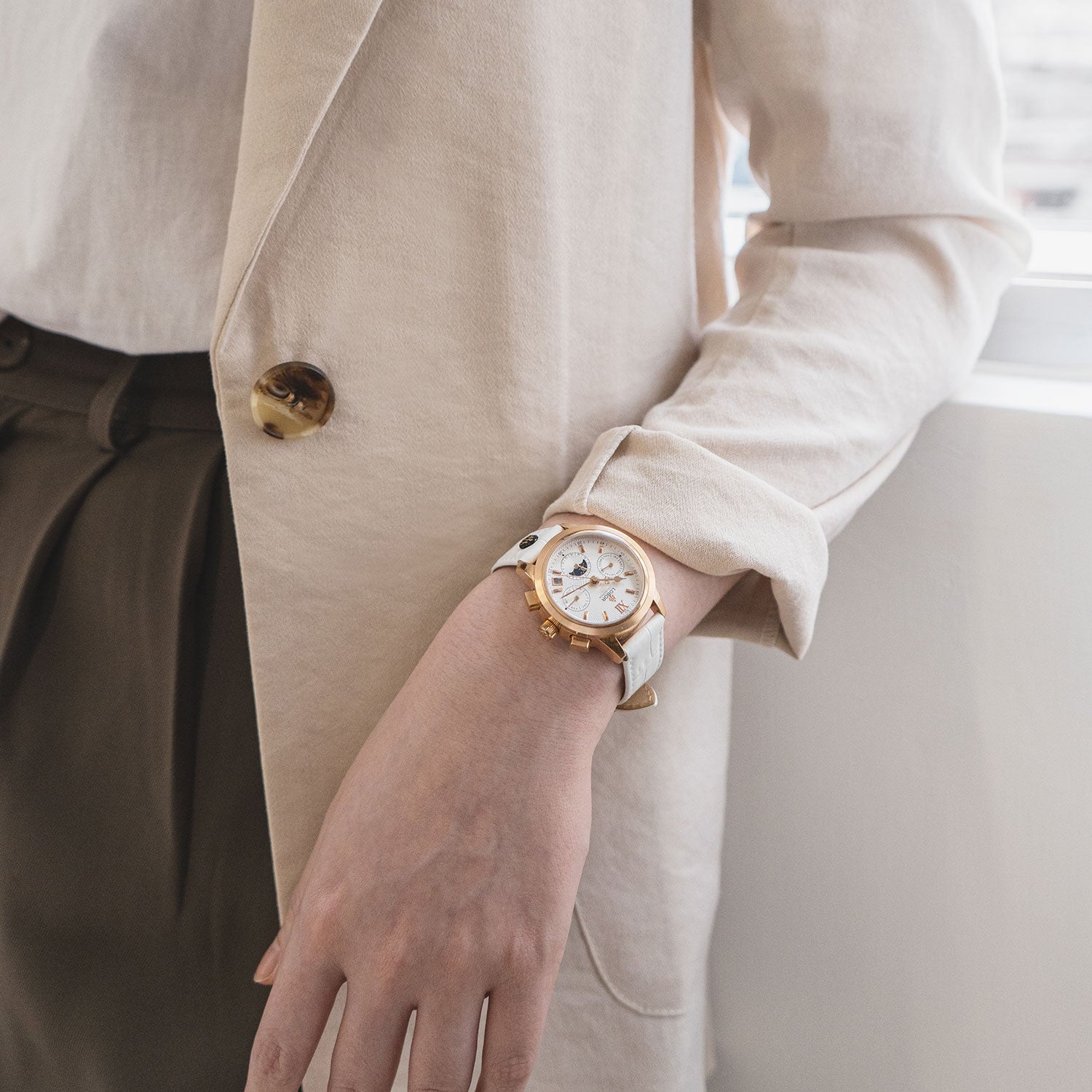 White moonphase automatic watches for women