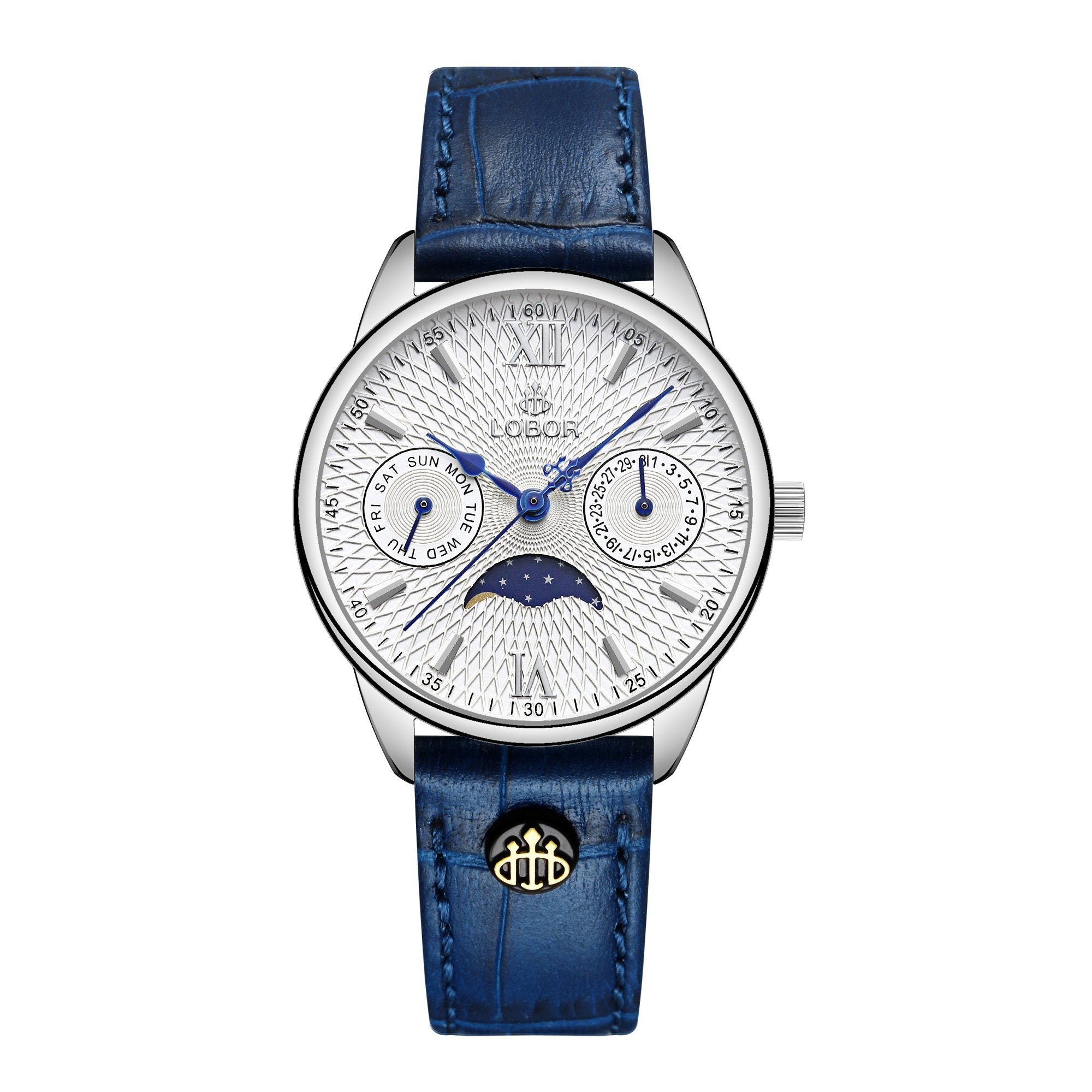 Equinox Blue 33mm | Affordable Moonphase Watches | LOBOR Watches