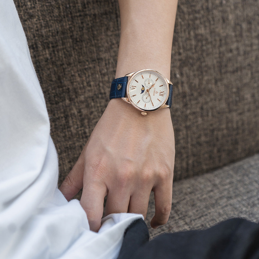 Blue moonphase watch for men