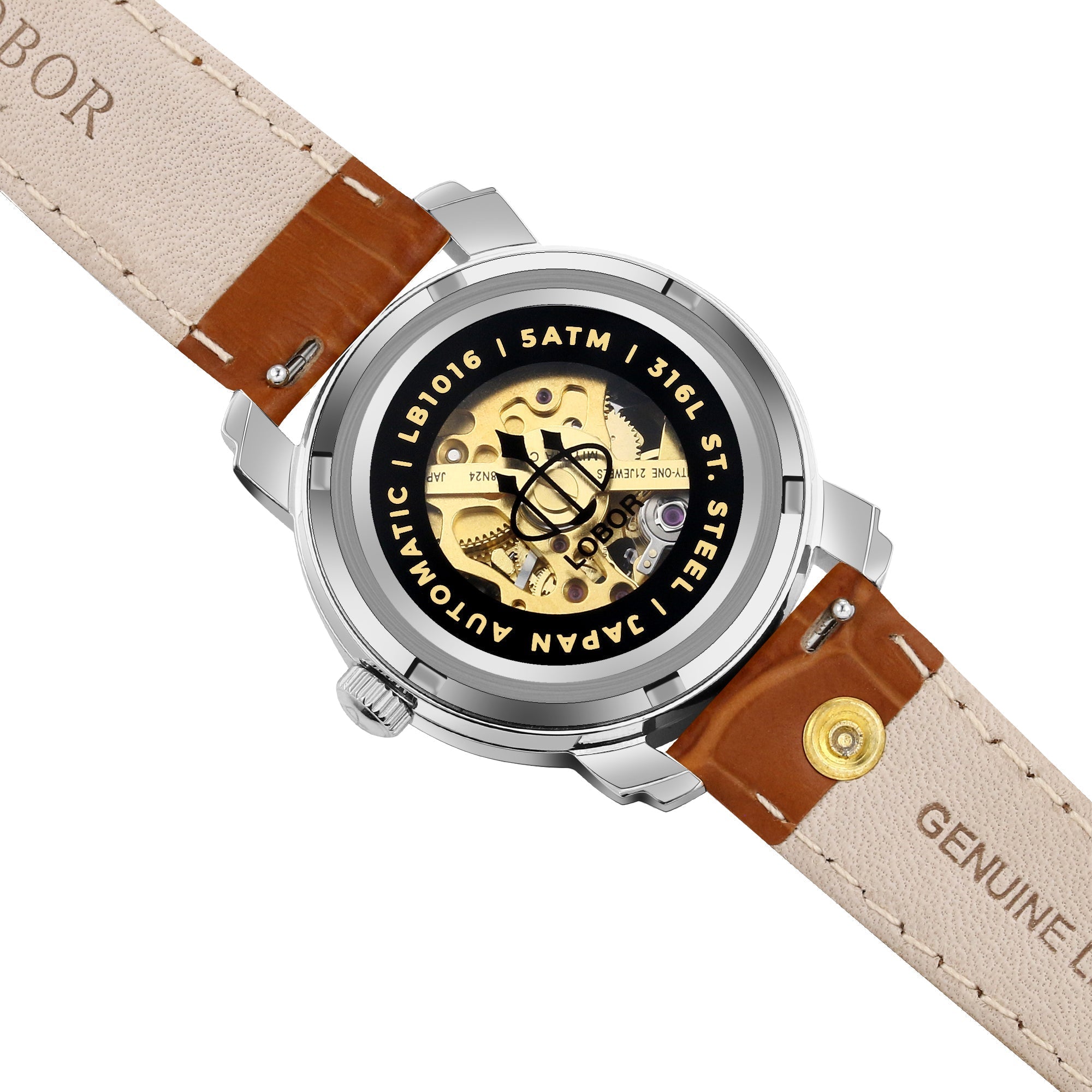 Brown skeleton automatic watches