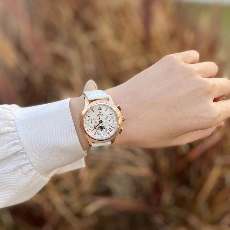 White moonphase automatic watches  for women