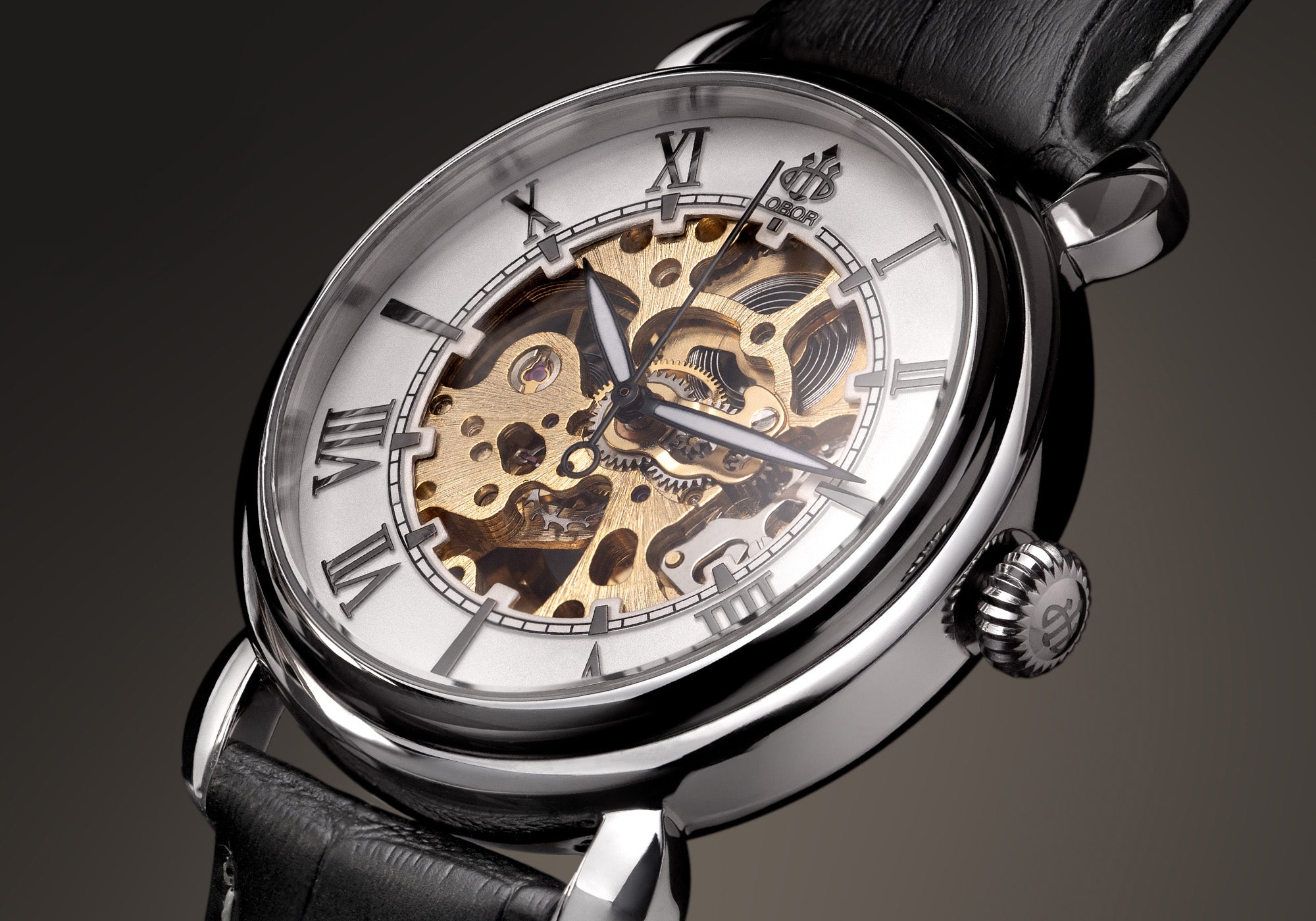 Cosmopolitan Versailles Brown | Skeleton Automatic Roman Numeral