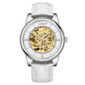 White skeleton watch for men