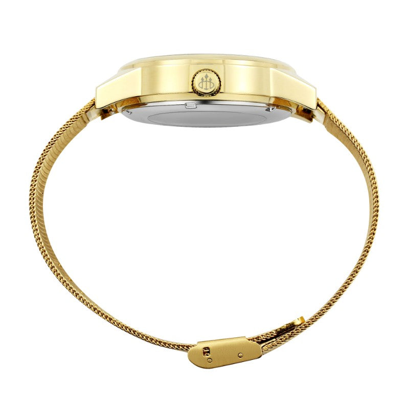 Gold skeleton watch for women