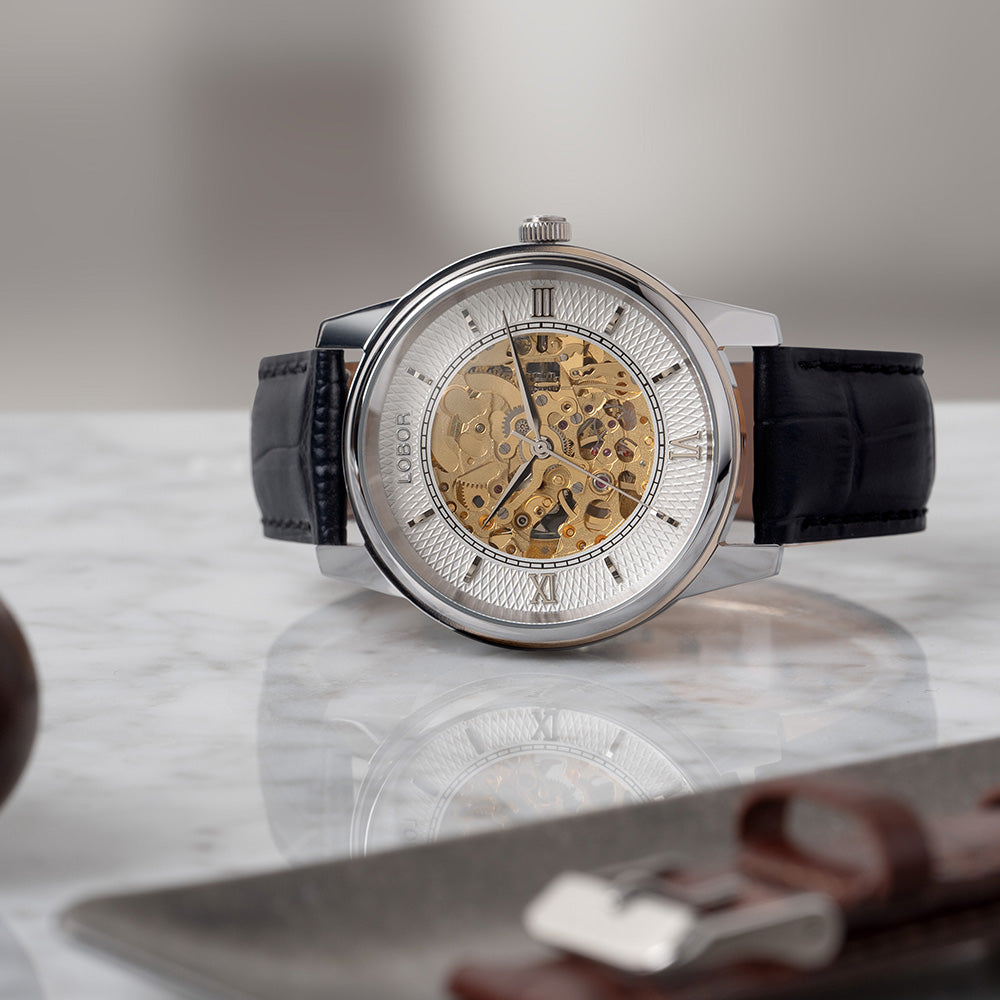 Dynasty Constantine Black 40mm | Skeleton Automatic Watches For