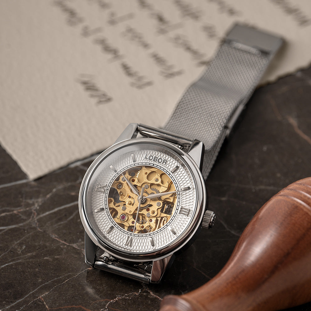 ◎ゆん。◎LOBOR腕時計DYNASTY CONSTANTINE MESH Dynasty Constantine Mesh 40mm | Skeleton Automatic Watches For Men