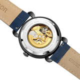 Blue skeleton watch for men