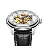 Black skeleton watch for men