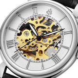 Black skeleton watch for men