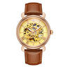 Brown skeleton watch for men