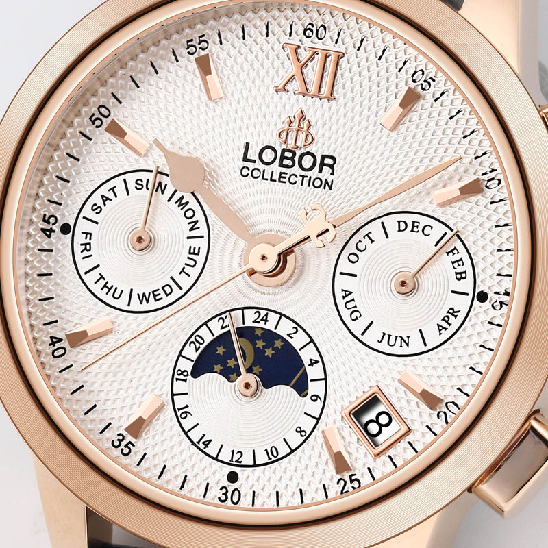 Rose gold moonphase automatic watches for women