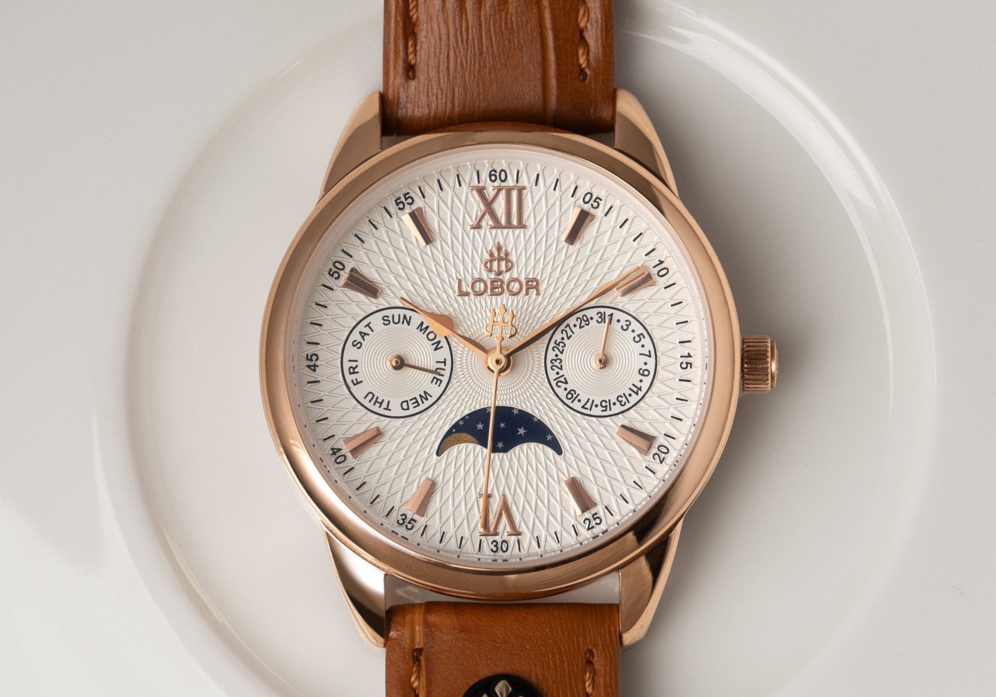 Equinox Blue 40mm | Affordable Moonphase Watches | LOBOR Watches