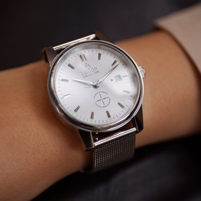 Silver automatic watches for men