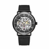 Black skeleton watch