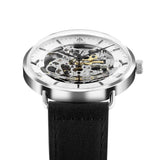 Black skeleton watch