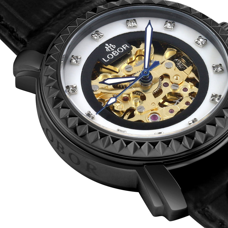 Black skeleton automatic watches