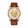 Brown skeleton automatic watches for men 