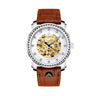Brown skeleton automatic watches for men 