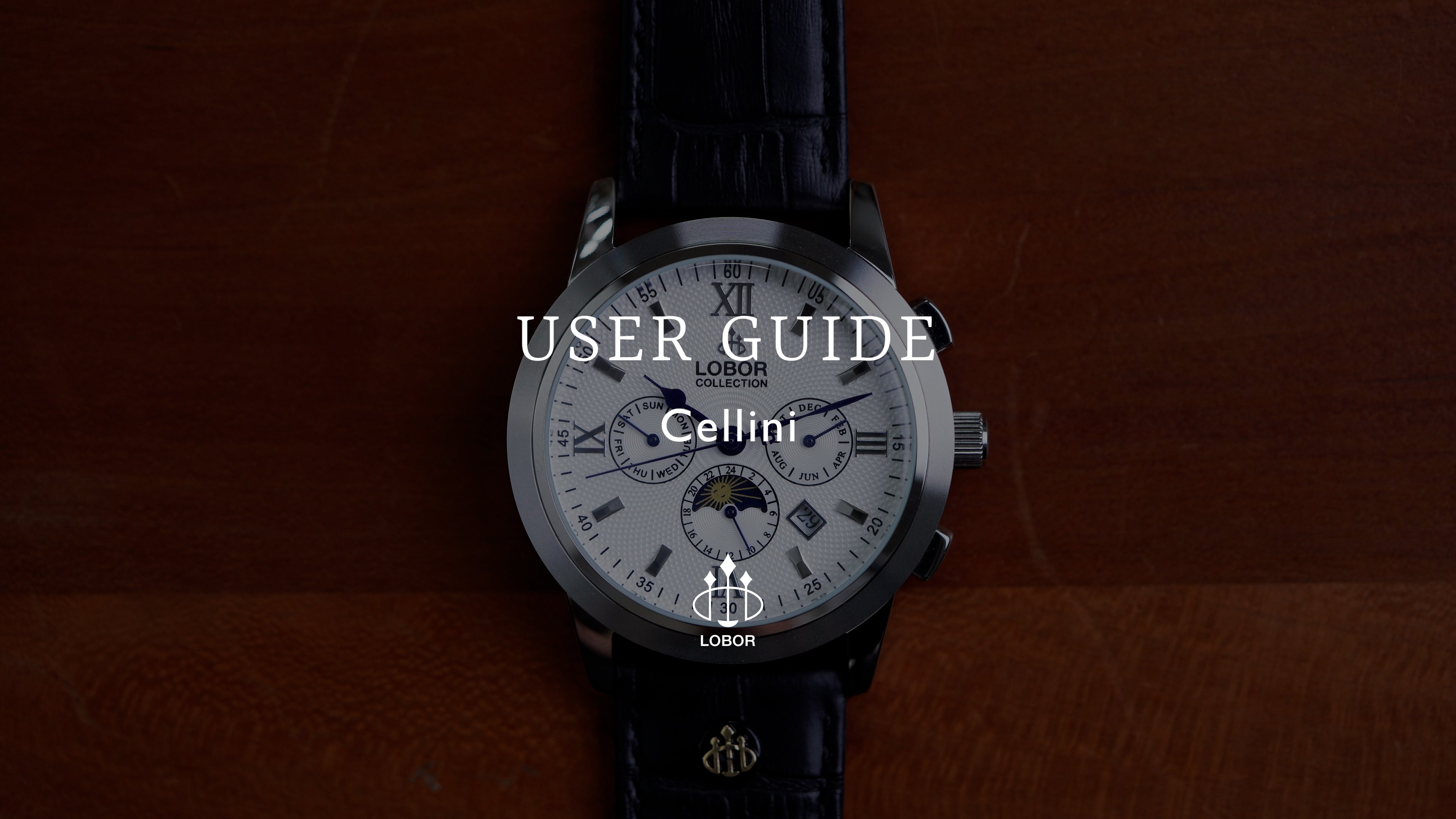 LOBOR☆ロバー CELLINI S DES VOEUX (BROWN) Cellini Des Voeux Brown 42mm Multi-functional Moonphase Automatic