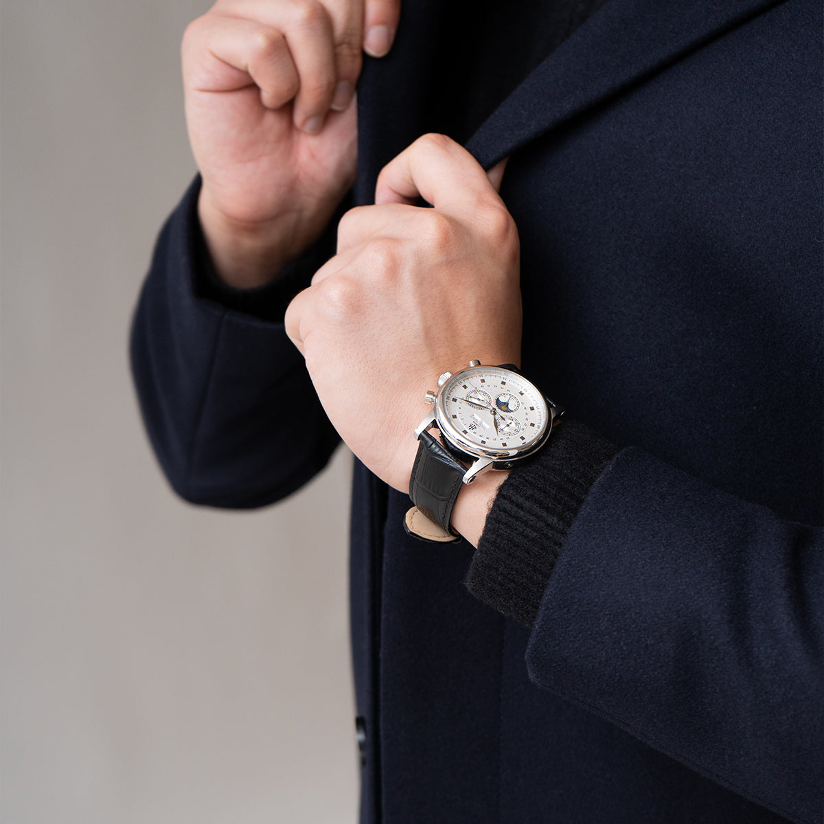 Black moonphase watch for men