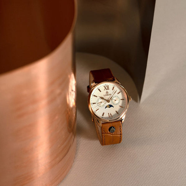 2 colors optional] LOBOR Heritage steel belt series 35mm women's watch sun  and moon phase mechanical watch - Shop loborwatches Women's Watches -  Pinkoi | Womens watches, Watches, Silver watch